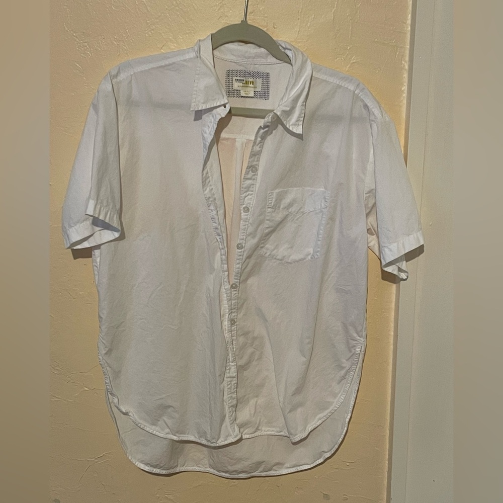 Anthropologie White Casual Button Down Shirt